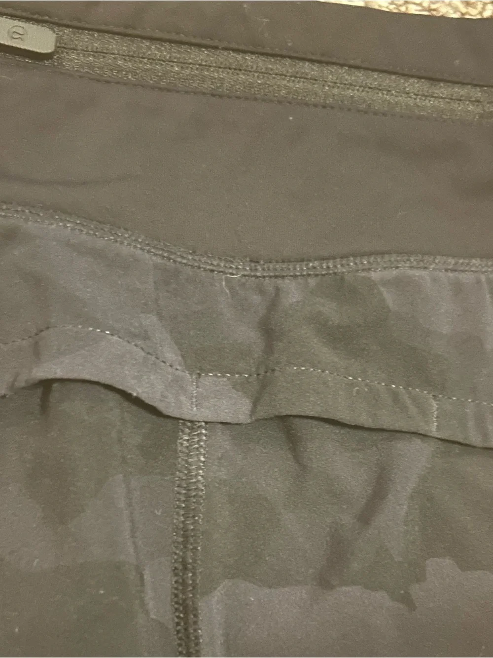 LULULEMON 2 Women’s Camo Performance Running Shorts With Zipper Pocket symbol